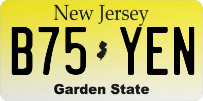 NJ license plate B75YEN