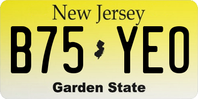 NJ license plate B75YEO