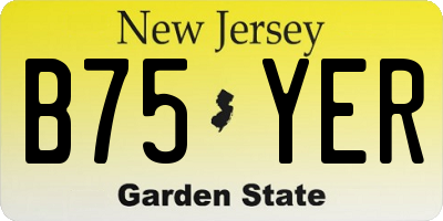 NJ license plate B75YER