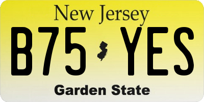 NJ license plate B75YES