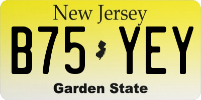 NJ license plate B75YEY