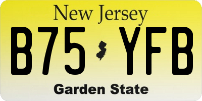NJ license plate B75YFB
