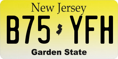 NJ license plate B75YFH