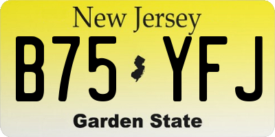 NJ license plate B75YFJ