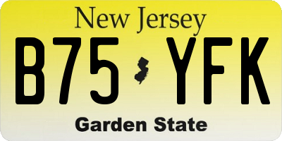 NJ license plate B75YFK