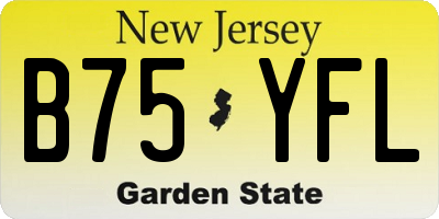 NJ license plate B75YFL