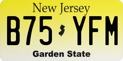 NJ license plate B75YFM