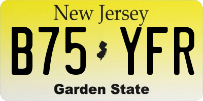 NJ license plate B75YFR