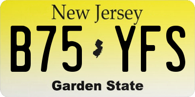 NJ license plate B75YFS