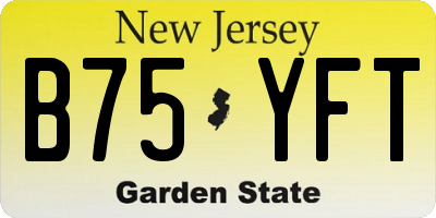 NJ license plate B75YFT