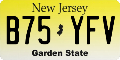 NJ license plate B75YFV