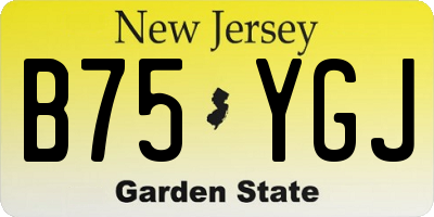 NJ license plate B75YGJ