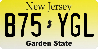 NJ license plate B75YGL
