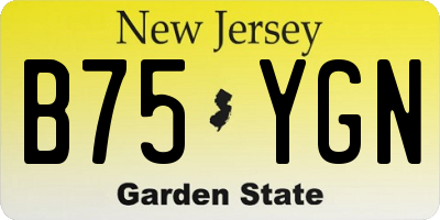NJ license plate B75YGN