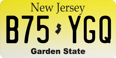 NJ license plate B75YGQ