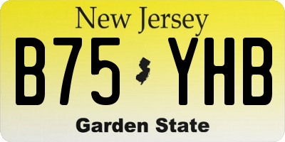 NJ license plate B75YHB
