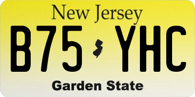 NJ license plate B75YHC