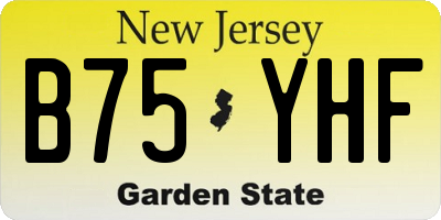 NJ license plate B75YHF