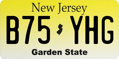 NJ license plate B75YHG