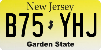 NJ license plate B75YHJ