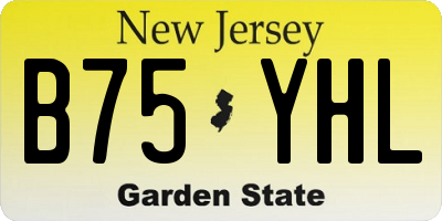 NJ license plate B75YHL
