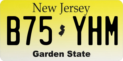 NJ license plate B75YHM