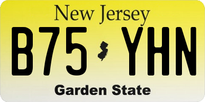 NJ license plate B75YHN