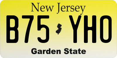NJ license plate B75YHO