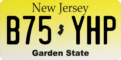 NJ license plate B75YHP