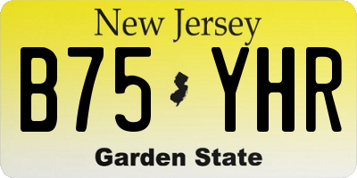 NJ license plate B75YHR