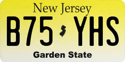 NJ license plate B75YHS