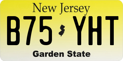 NJ license plate B75YHT