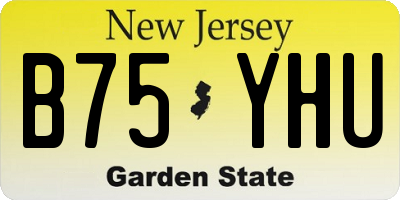 NJ license plate B75YHU