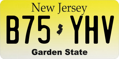 NJ license plate B75YHV