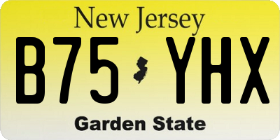 NJ license plate B75YHX