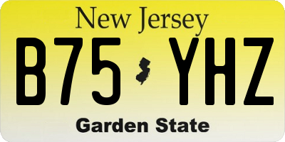 NJ license plate B75YHZ