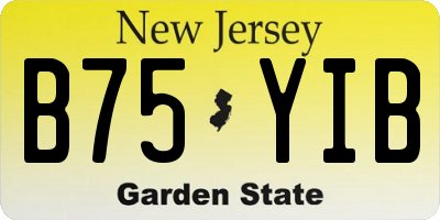 NJ license plate B75YIB