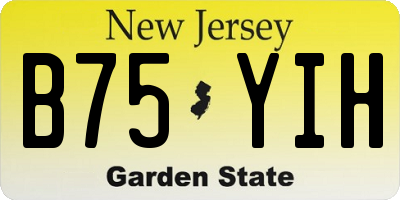 NJ license plate B75YIH