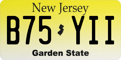 NJ license plate B75YII