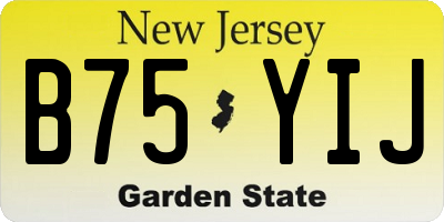 NJ license plate B75YIJ