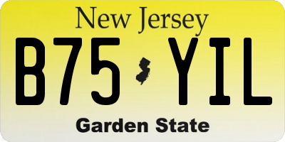 NJ license plate B75YIL