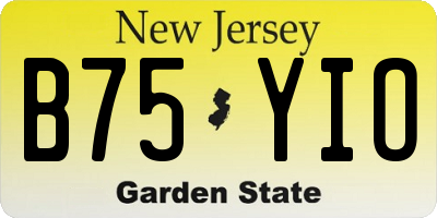 NJ license plate B75YIO