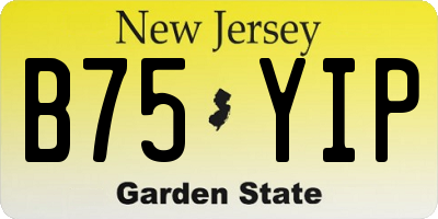 NJ license plate B75YIP