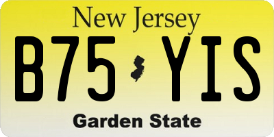 NJ license plate B75YIS