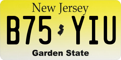 NJ license plate B75YIU