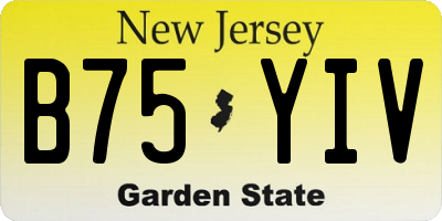 NJ license plate B75YIV