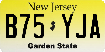 NJ license plate B75YJA