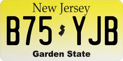 NJ license plate B75YJB