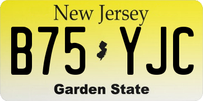 NJ license plate B75YJC