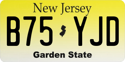 NJ license plate B75YJD